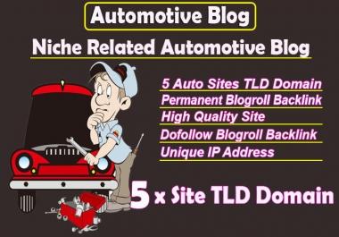 give link 5 site automotive tld blogroll permanent
