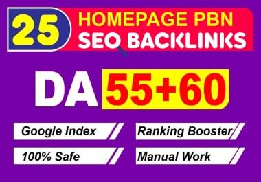 Create 25 DA 60+ Homepage PBN Backlinks