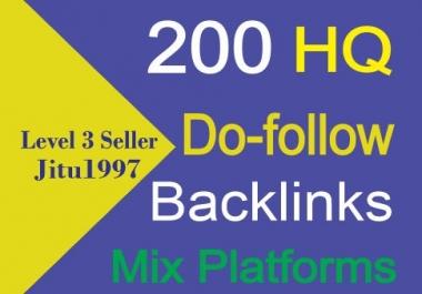Get 200 Do-follow HQ Backlinks Mix Platforms