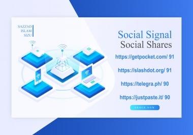 Get 80 Social Signal or Social Shares On 90 Da Websites