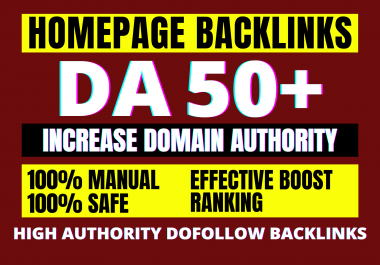 I will increase domain authority DA 50+ by SEO high authority backlinks