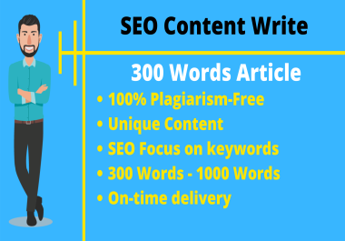 Write a Premium 300 Words Unique Article Writing Plagiarism Free Content