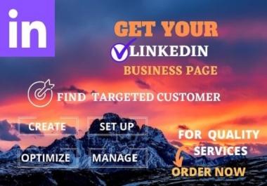 I can create,  setup and SEO optimize your Linkedin business page