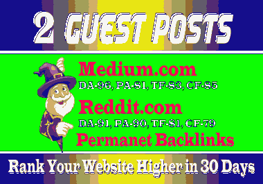 Write And Publish Guest Post On Reddit. com & Medium. com with Index Guarantee