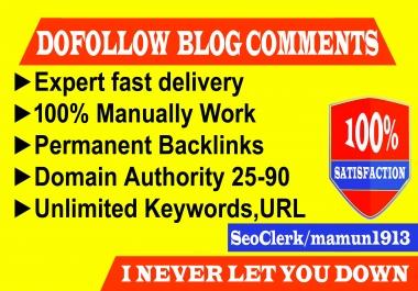 Build 200 Dofollow Blog Comments Backlinks on High Authority Blog