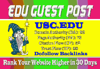 Publish a Guest post on USC EDU DA91 Blog Dof0llow Link