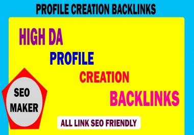 I will create 20 high authority profiles setup and profile creation backlinks rank google 1st page