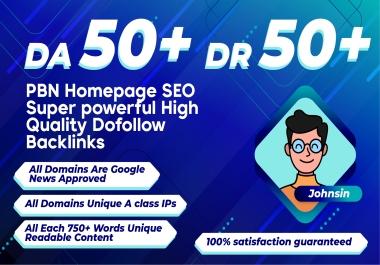 Build 20 PBN Permanent DA 50+ DR 50+ Homepage Dofollow SEO powerful High Quality Dofollow Backlinks