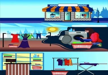 laundry illustrator poster.