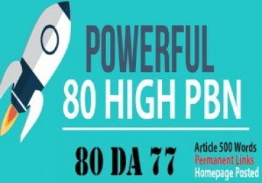 build 80 PBN Do-Folow DA 20+ Homepage parmanent post