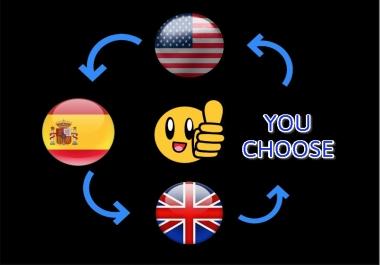 I will translate professionally from spanish to english or vice versa