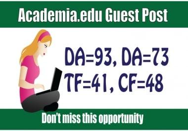 Edu Guest Post on Academia DA93,  DR91
