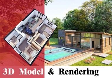 I will create 3d home exterior design and rendering