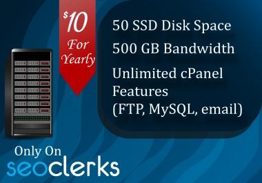 Cheap Premium web hosting for annual term.