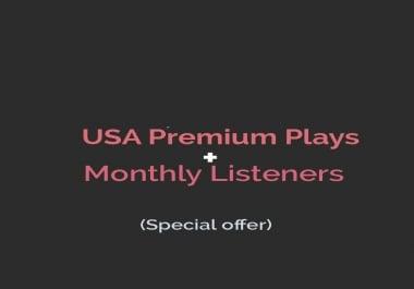 Tier 1 Countries Sp0tify Premium Streams + Monthly Listeners