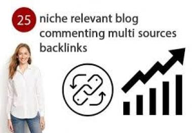 I will create 25 niche relevant blog comments backlinks