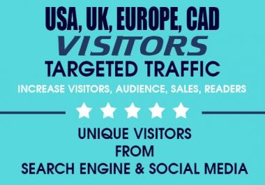 100000 Targeted traffic marketing to increase visitors,  sales,  followers on website