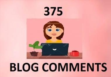 I will do 375 dofollow backlink high DAPA blog comments