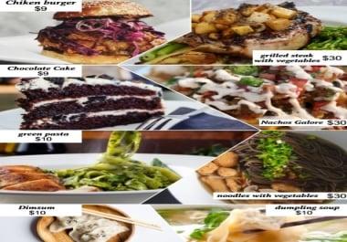 I will make a menu design your Food&drink company