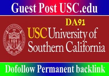 Publish Edu Guest Post on Usc. edu blog DA 91 DR 90