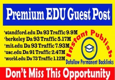 Publish 5 Dofollow Edu Guest Posts on High DA93+ Sites