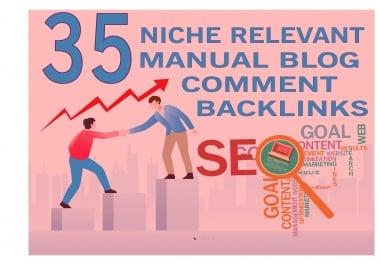 I will do 35 niche relevant blogcomments nofollow backlink