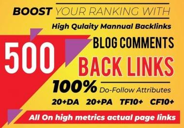 I will do 500 high authourity blogcomments backlinks