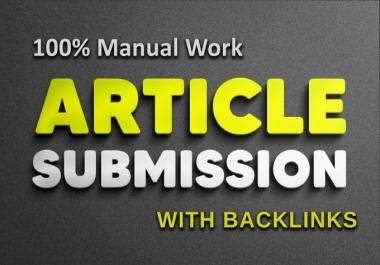 I will provide 20 article submission back link high da pa