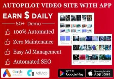 Build fully automated video website with app in any topic