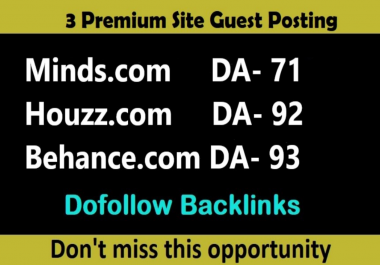 guest post on Minds,  Houzz,  Behance writing + posting