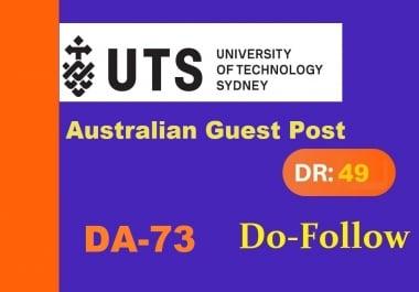 I will publish Australian university guest post on uts edu DA72 with dofollow link