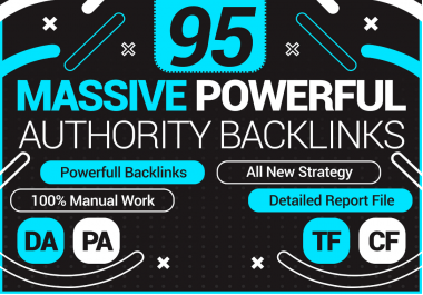 I will create 95 unique domain SEO backlinks on DA PA TF CF websites