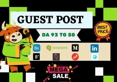 Get 10 High quality Guest Blog Posts,  write and publish on high DA-90+ sites