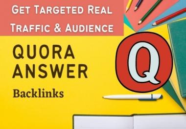 Get Trageted Traffic and Audience With 15 High Quality Quora Answer Contextual Backlinks