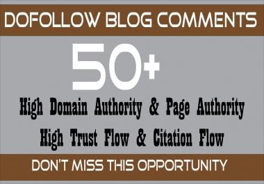 I will create 50 manual dofollow backlinks DA 40 PLUS
