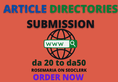 Buy 300+ Article Directories Backlinks da 20 to da 50
