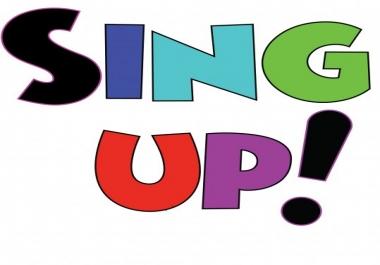 Manually 10 Real People website signups with email confirmation