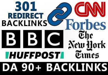 build 301 redirect dofollow seo backlinks from da 90 above,  best for money and pbn sites