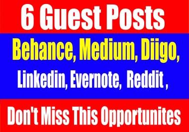 Publish 6 Guest post On. High DA-90+ websites Boost your SEO Ranking