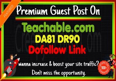 Write & Publish Guest Post on Teachable. com Dofollow link-DA81 DR90