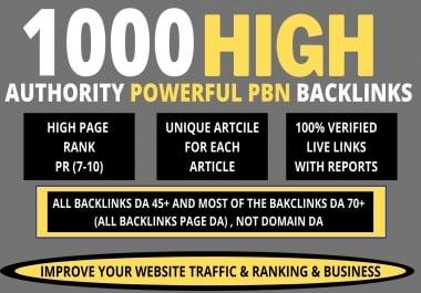 Provide you 1000 contextual dofollow pbn backlinks for good seo results