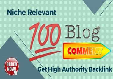 100 Niche Relevant Manual Blog Comment Get High DA PA backlinks.