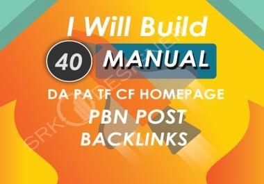 Build 40 High Metrics Powerful PBN Links Contextual Backlinks