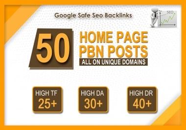 I will 50 high da pa tf cf homepage pbn backlinks permanent posts