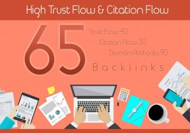 I Will Create 65 High Trust Flow And Citation Flow Backlinks On High DA