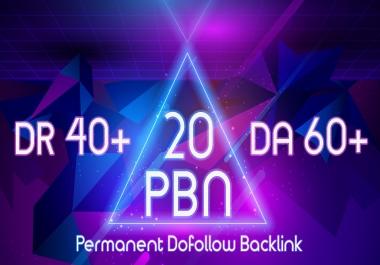 Get 20 PBNs DA-60+ DR-40+ Permanent Post Do-follow Contextual Backlink