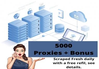 5,000 IP Proxies with Bonus,  Delivered Immediately