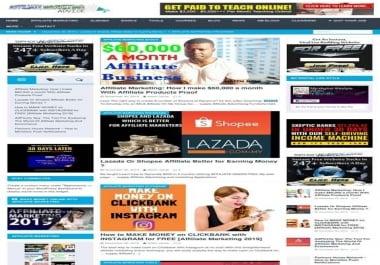 I will install Affiliate/Email marketing,  diet,  news niche WordPress website in 48 hrs