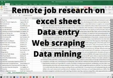 remote job search and data scrape