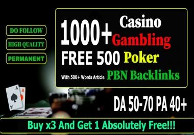 Get 1000 DA 70-50 pbn backlinks UFABET,  Casino,  Gambling,  Poker,  Judi Related Sites
